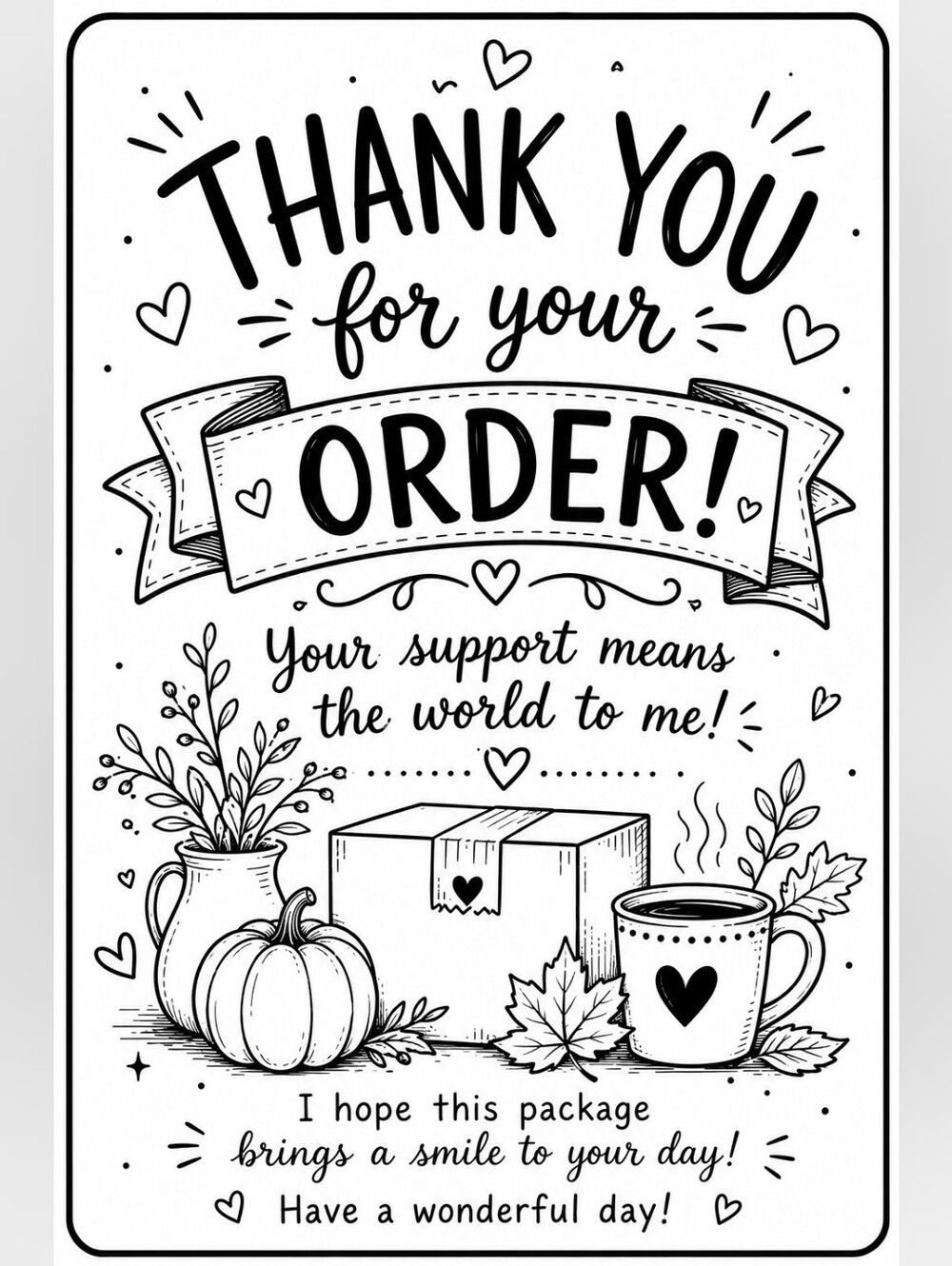 50ct, 4x6 "FALL" 🍁 THANK YOU STICKERS